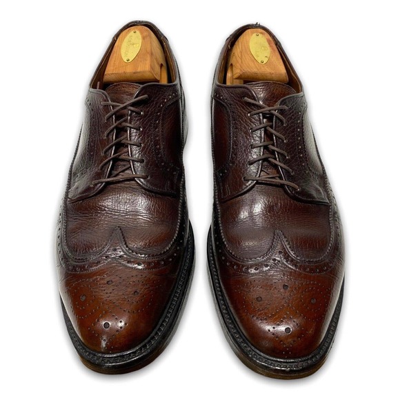 Vintage 70s Mens Towncraft Brown Leather Longwing Oxfords Size 10 D V-Cleat - Picture 3 of 13